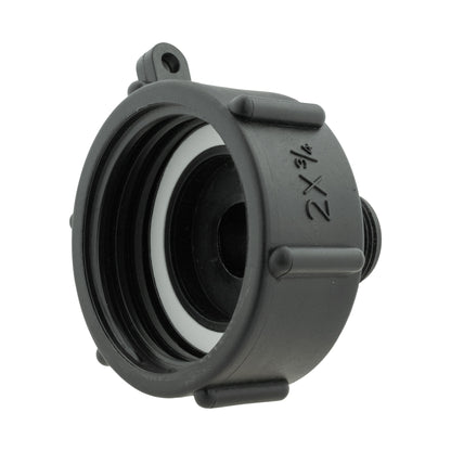 IBC 2” S60X6 Cap with In-Line BSPF Valve and 25mm Brass Barb