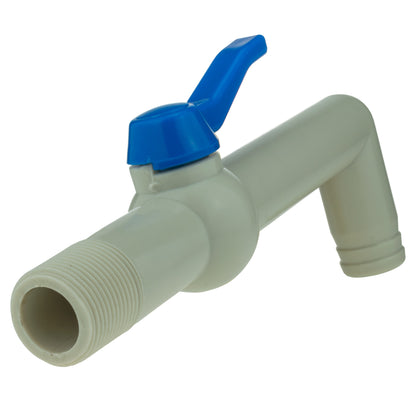 PP TAP 90 DEGREE WITH 1"BSPM INLET 32mm Barb Outlet + PTFE TAPE