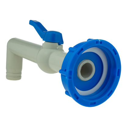 PP TAP 90 DEGREE WITH 1"BSPM INLET 32mm Barb Outlet + PTFE TAPE