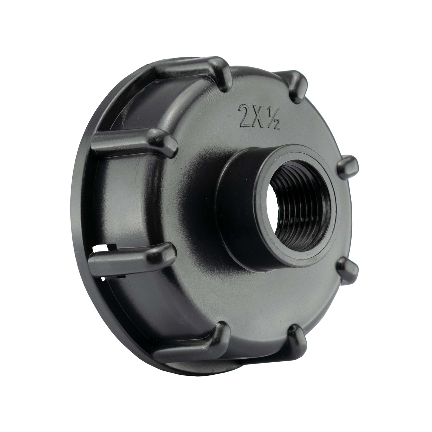 IBC 2” S60X6 Cap with Nickle Plated Bib Tap ½” Barb