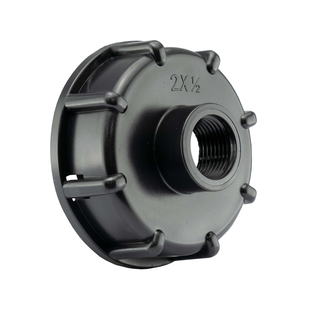 IBC 2” S60X6 Cap with Brass Bib Round Handle Tap ½” Barb