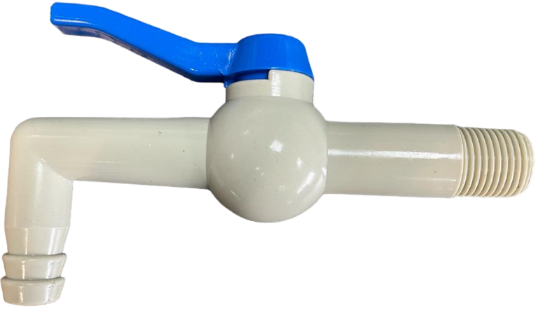 PP TAP 90 DEGREE WITH 1/2"BSPM INLET  150mm