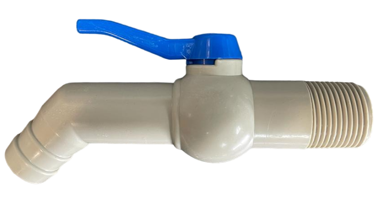 PP TAP 45 DEGREE WITH 1"BSPM INLET  170mm