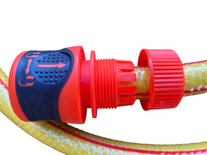 Premium Garden Hose Yellow with Orange Lock Connectors