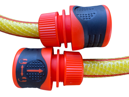 Premium Garden Hose Yellow with Orange Lock Connectors