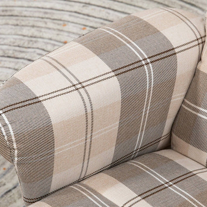 Linen Swivel Recliner Chair with Footstool