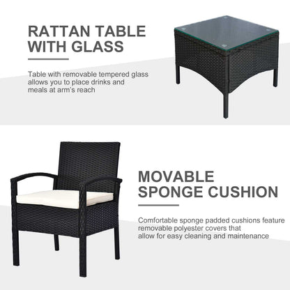 2 Seater Rattan Bistro Set