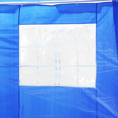 3 x 4 m Garden Gazebo Marquee Party Tent with 2 Sidewalls for Patio Yard Outdoor - Blue