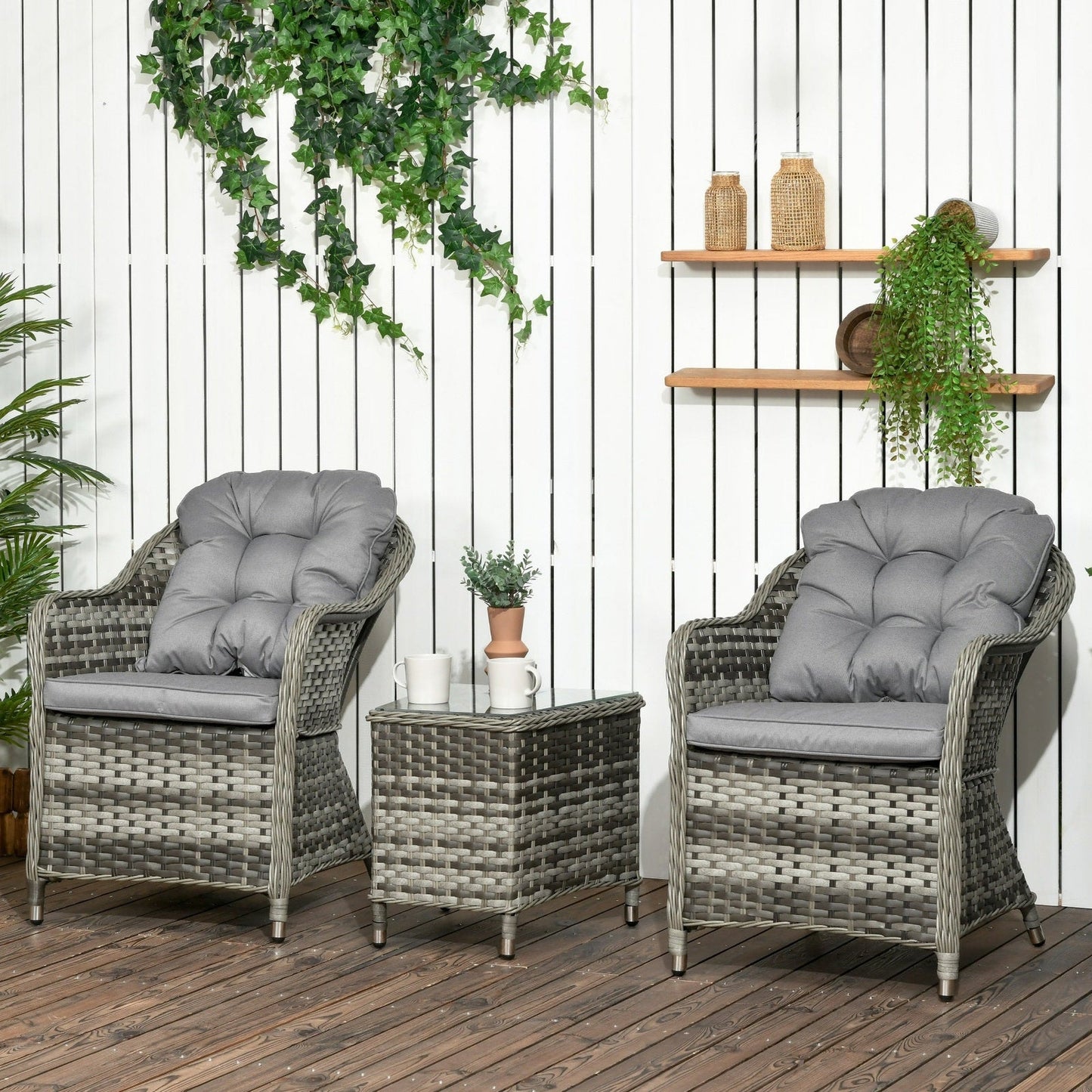 Modern 3-Piece Rattan Bistro Set