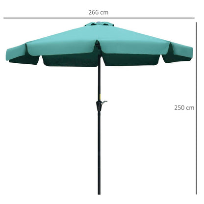 2.66m Patio Umbrella Garden Parasol Outdoor Sun Shade Table Umbrella with Ruffles