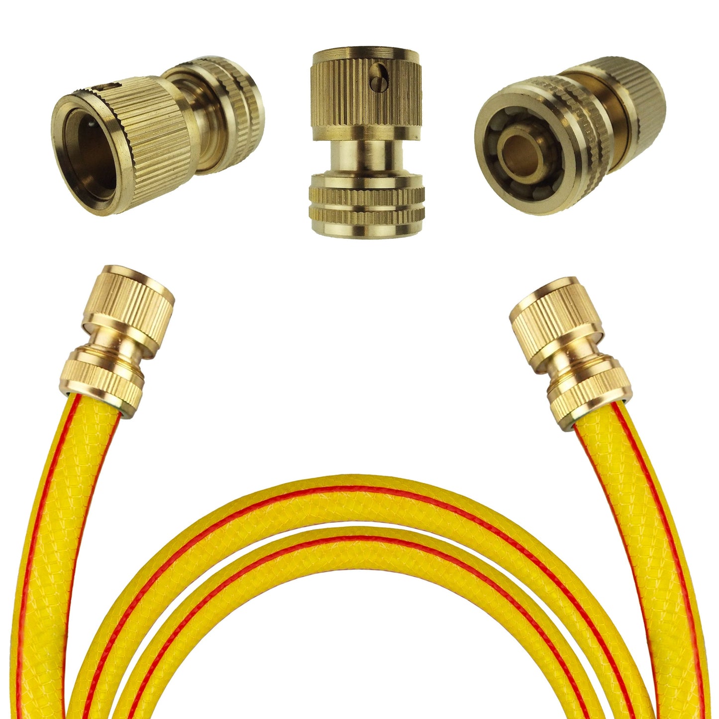 Premium Garden Hose Yellow with Brass Hose Connectors