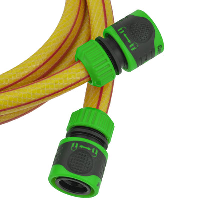 Premium Garden Hose Yellow with Green Lock Connectors
