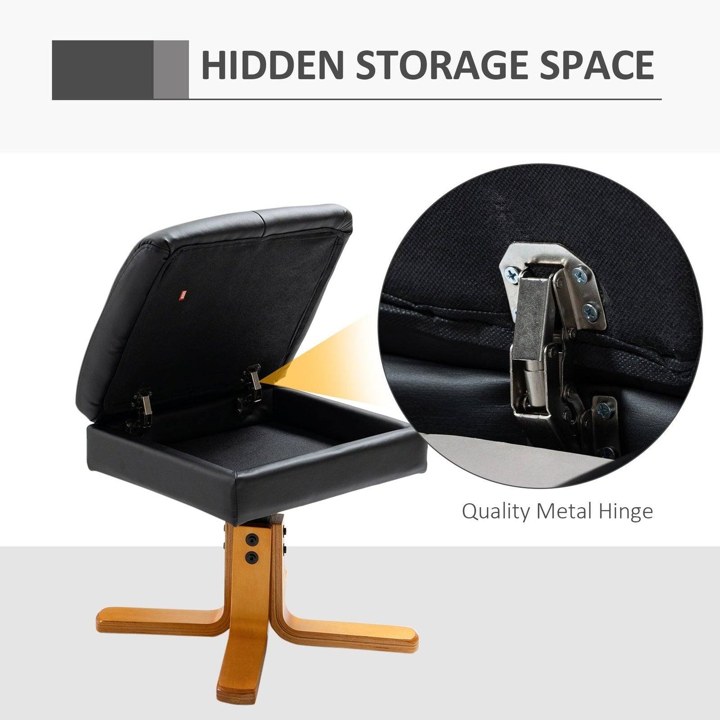 Homcom Faux Leather Swivel Recliner Chair with Footstool