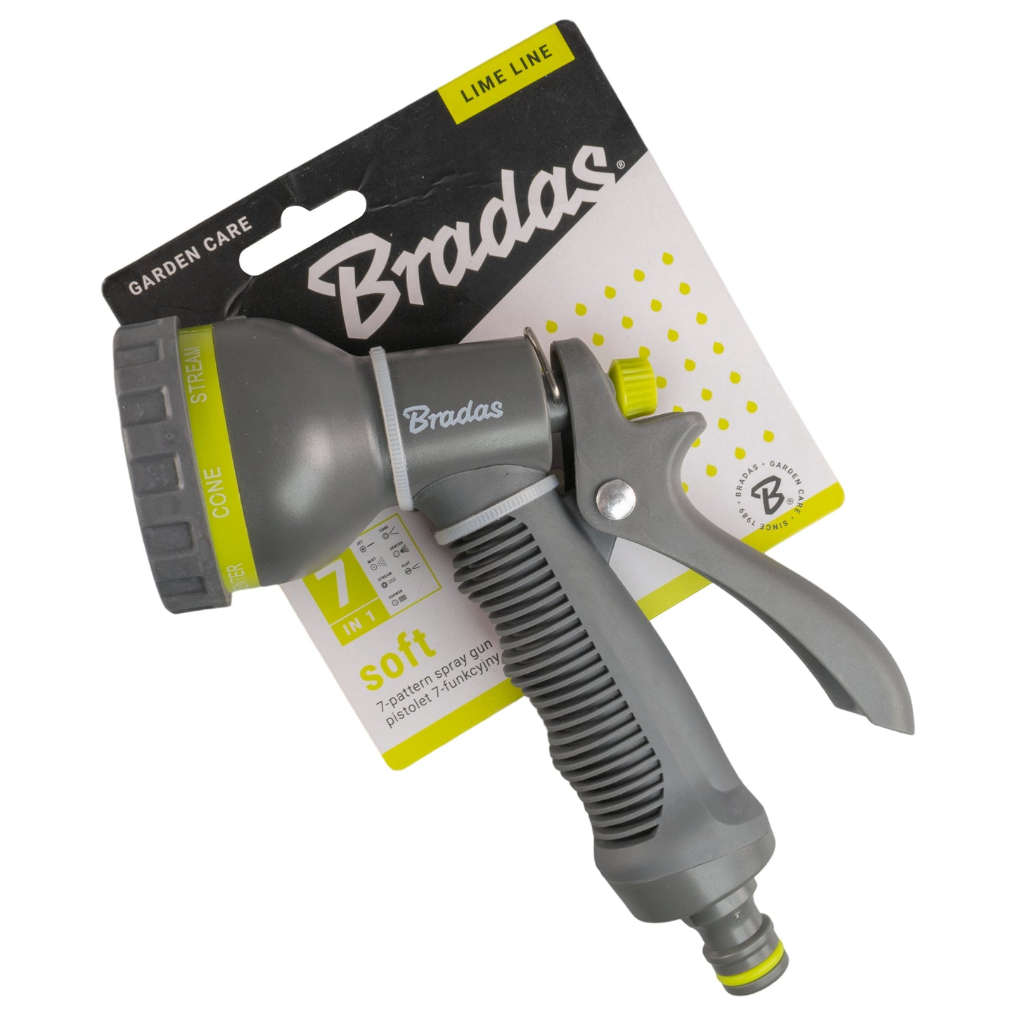 Hose Gun Water Sprayer 7-Pattern Multi-Function, Lime