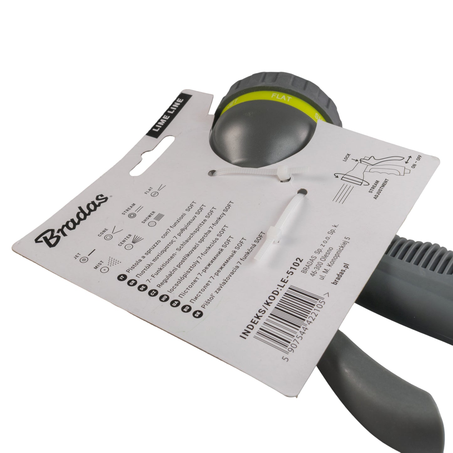 Hose Gun Water Sprayer 7-Pattern Multi-Function, Lime