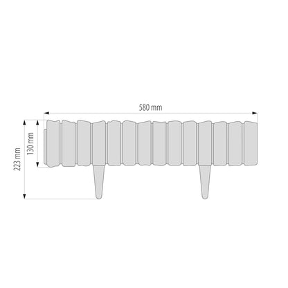 Lawn Edging, Plastic Palisade Wood Effect, 2.32m, Black