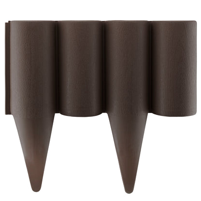 Lawn Edging, Plastic Palisade Wood Effect, 2.5m Box, Brown
