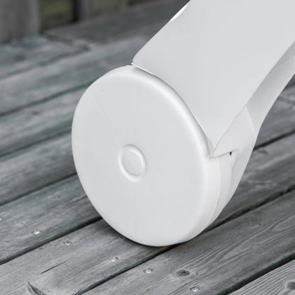 Outdoor Folding Sun Lounger Recliner on Wheels w/ 5-Position Backrest