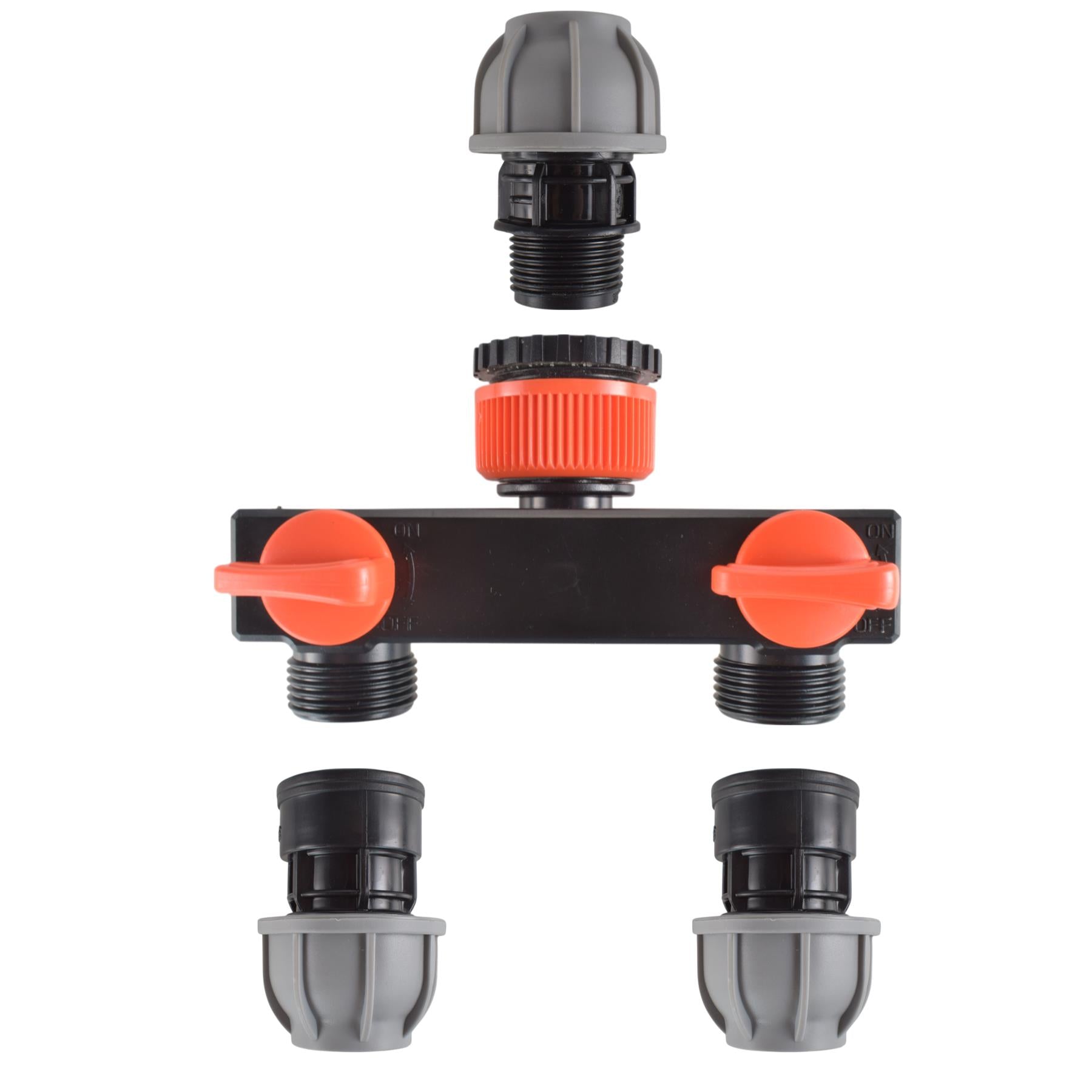 Tap Splitter with Valves and 25mm MDPE Straight Inlet/Outlet Kit ...