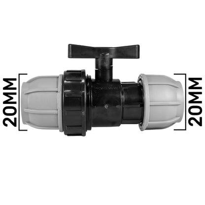 Wall Flange Kit 20mm MDPE + MDPE Valve + Geka ½” + 25mm Geka Hosetail