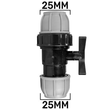 Wall Flange Kit 25mm MDPE + 25mm MDPE Valve + 13mm Barbed Geka Set