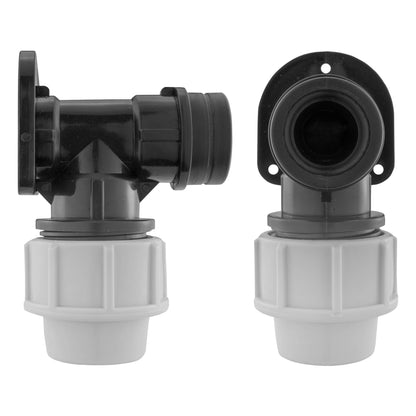 Wall Flange Kit 32mm MDPE + Male Click Lock + Hose Connector
