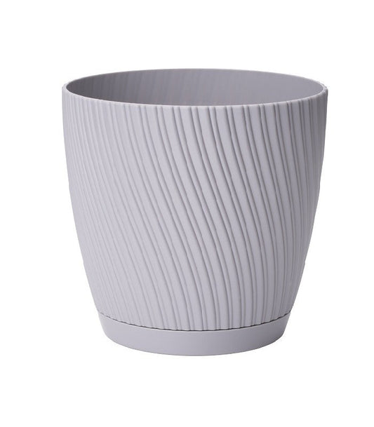 Mika Pot with Saucer 190mm Platinum