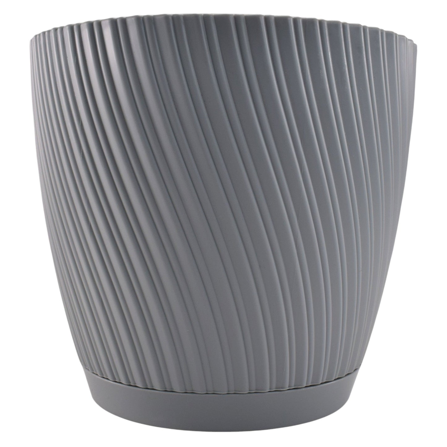Mika Pot with Saucer 150mm Platinum