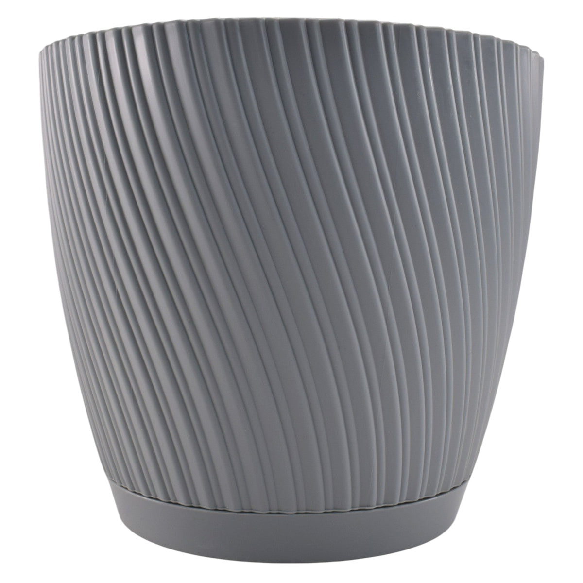 Mika Pot with Saucer 170mm Platinum