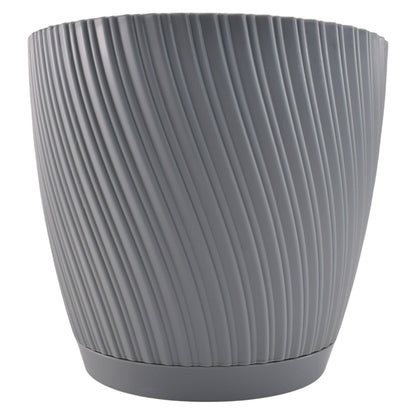 Mika Pot with Saucer 170mm Platinum