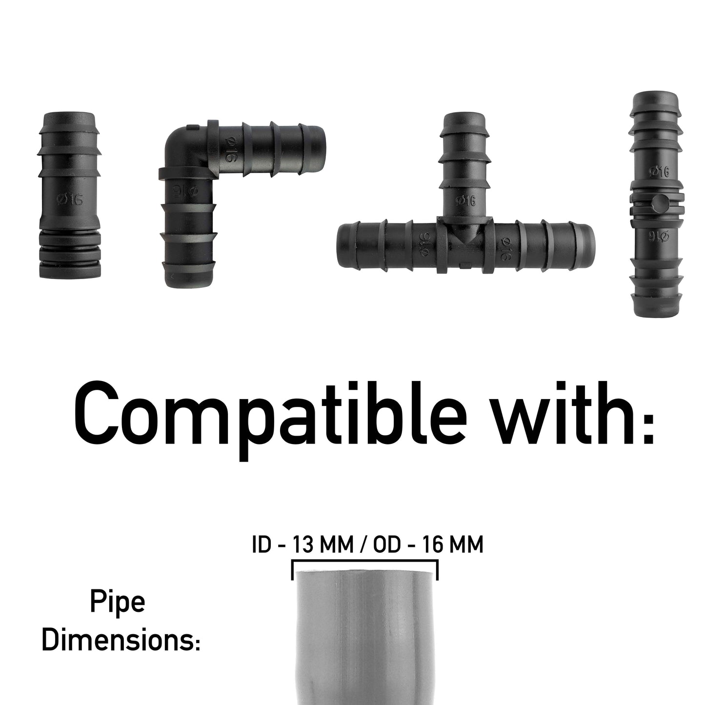 Mix 1/2" Barb Connectors POROUS15