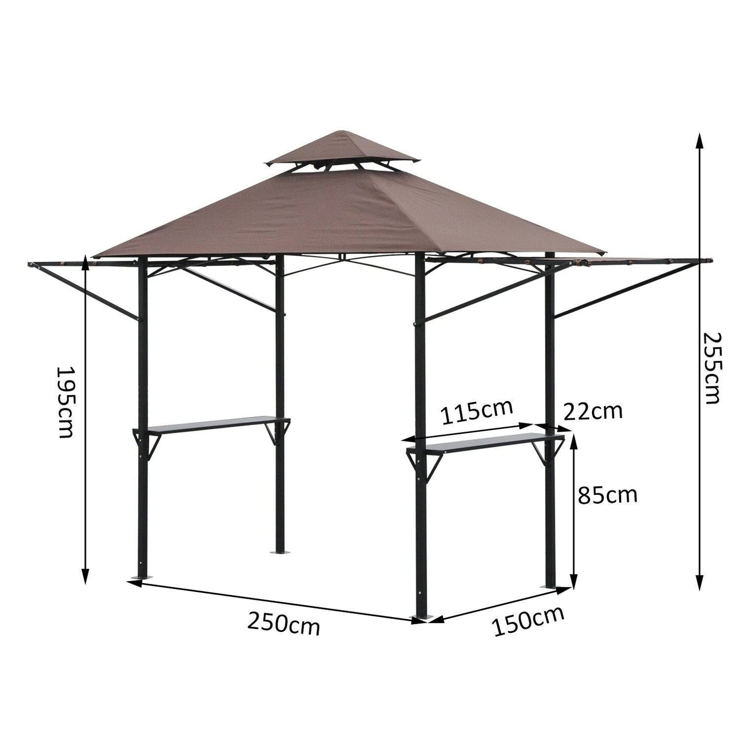 2.5 x 1.5m BBQ Tent Camping Picnic Gazebo Marquee Shelter Portable Waterproof