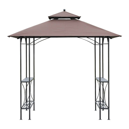 2.5 x 1.5m BBQ Tent Canopy Patio Outdoor Awning Gazebo Party Sun Shelter - Coffee