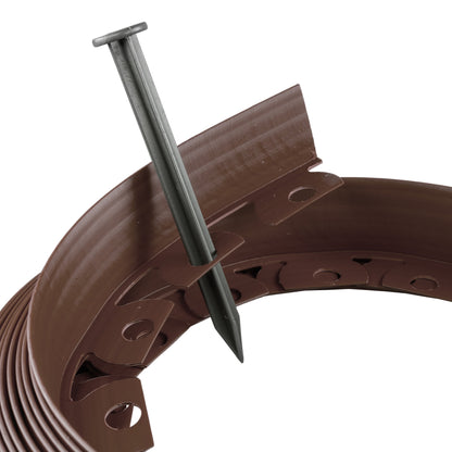 Lawn Border Set, Easy Border 60mm Brown 10m With Pegs