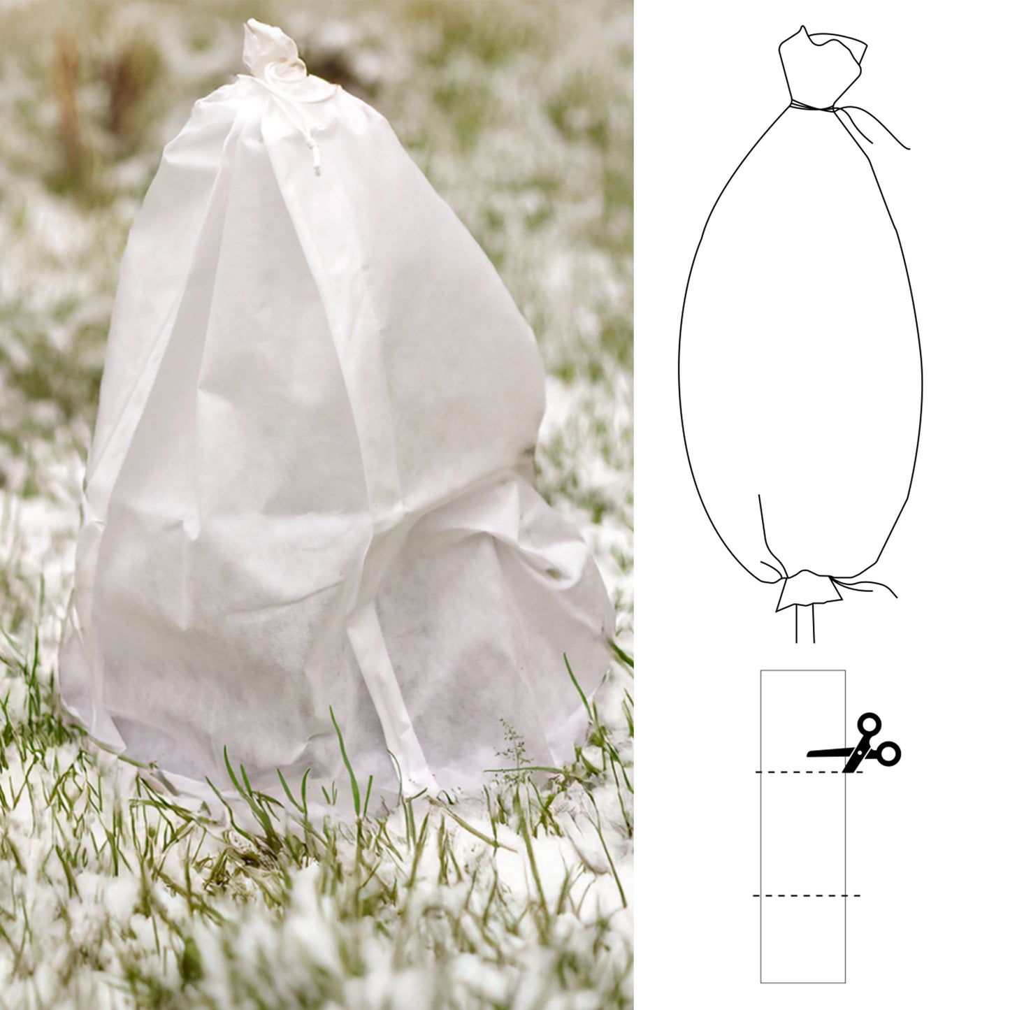 Protective Plant Cover, 50gsm Sleeve, Diameter: 64cm, Size: 1m x 10m