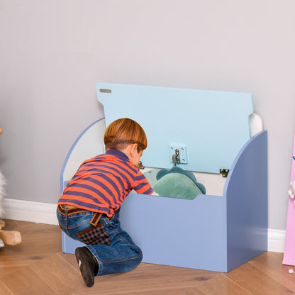 Kids Two-In-One Toy Storage Box and Seat  Blue