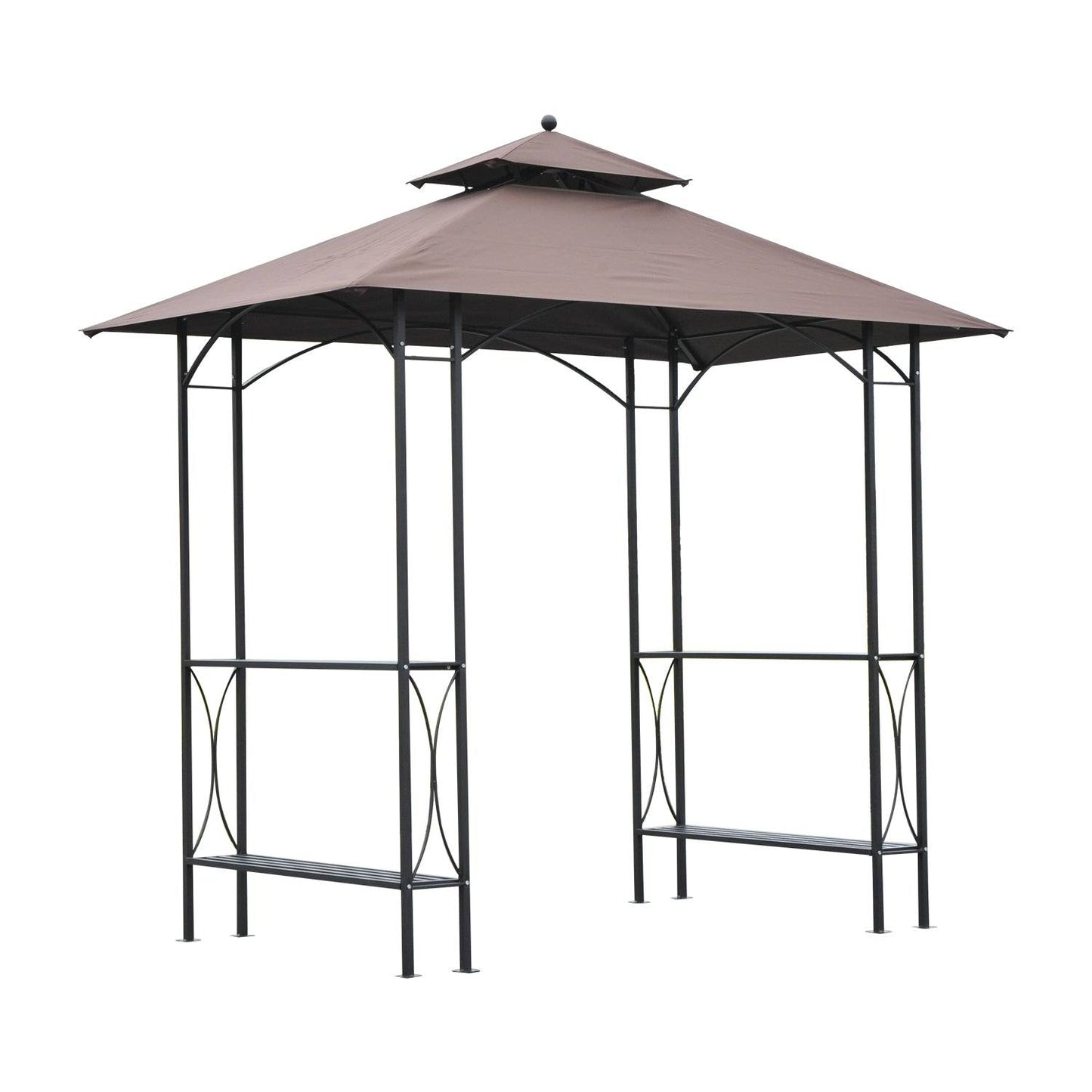 2.5 x 1.5m BBQ Tent Canopy Patio Outdoor Awning Gazebo Party Sun Shelter - Coffee