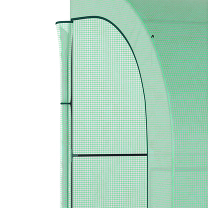 Walk-In Lean to Greenhouse with Windows and Zippered Doors