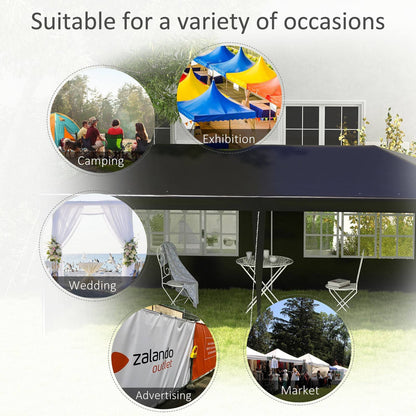 6 x 3m Half-Open Garden Gazebo