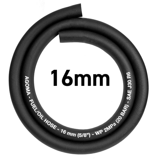 Rubber 16mm Braided Fuel, Oil Hose SAE J30 R6