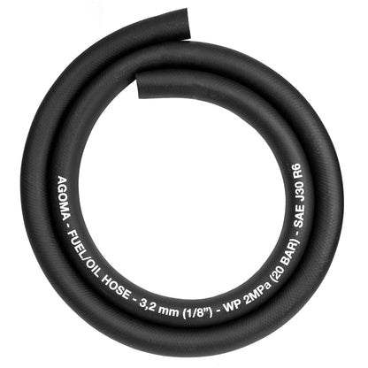 Rubber 3.2mm Braided Fuel, Oil Hose SAE J30 R6