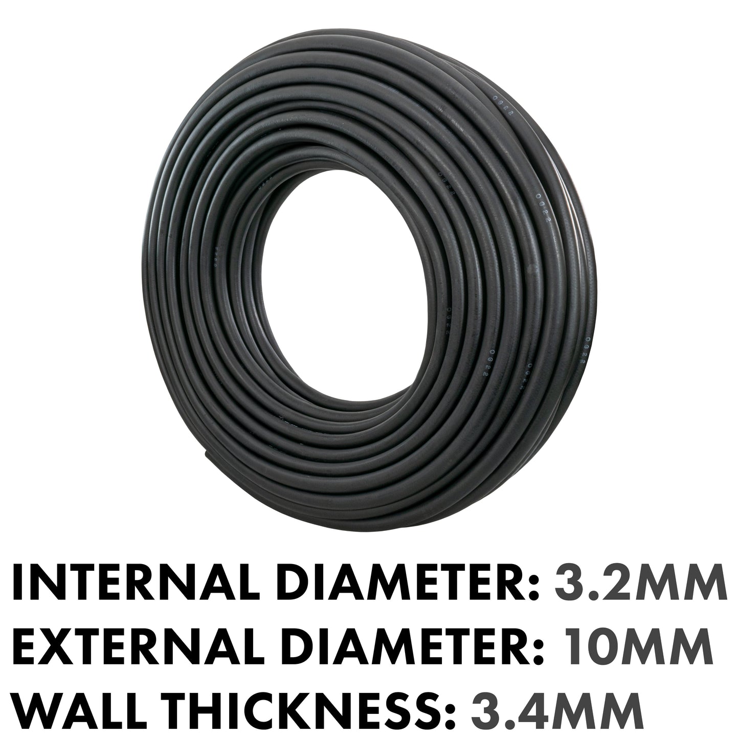 Rubber 3.2mm Braided Fuel, Oil Hose SAE J30 R6