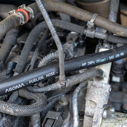 Rubber 7mm Braided Fuel, Oil Hose SAE J30 R6