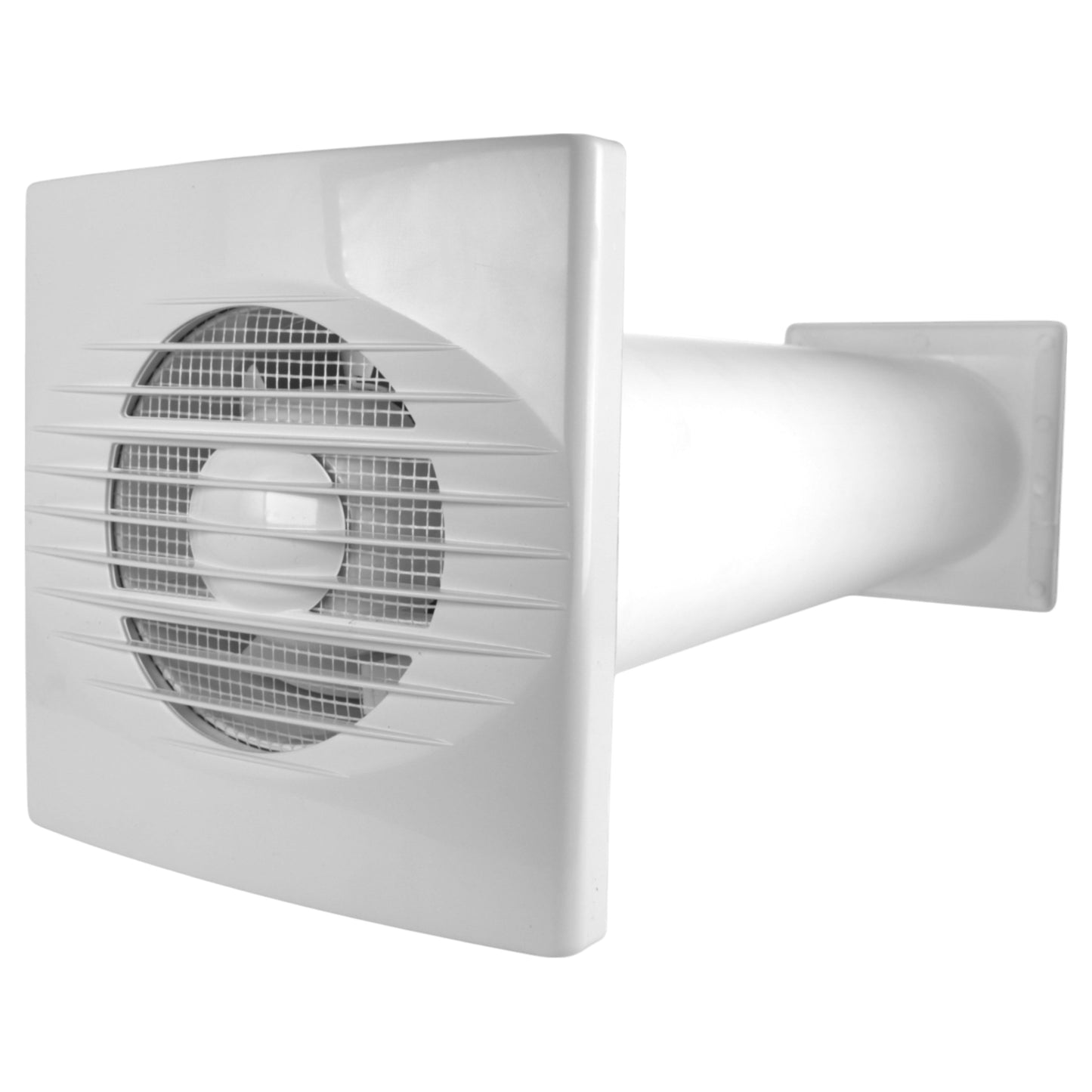 Through Wall Ventilation Kit RICO Timer Switch Fan with White External Vent