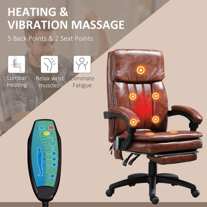 Vinsetto PU Leather Office Chair with 7 Point Vibrating Massage