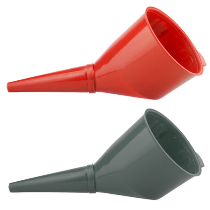 Angled Car Fuel Funnels with Filter (Grey & Red)