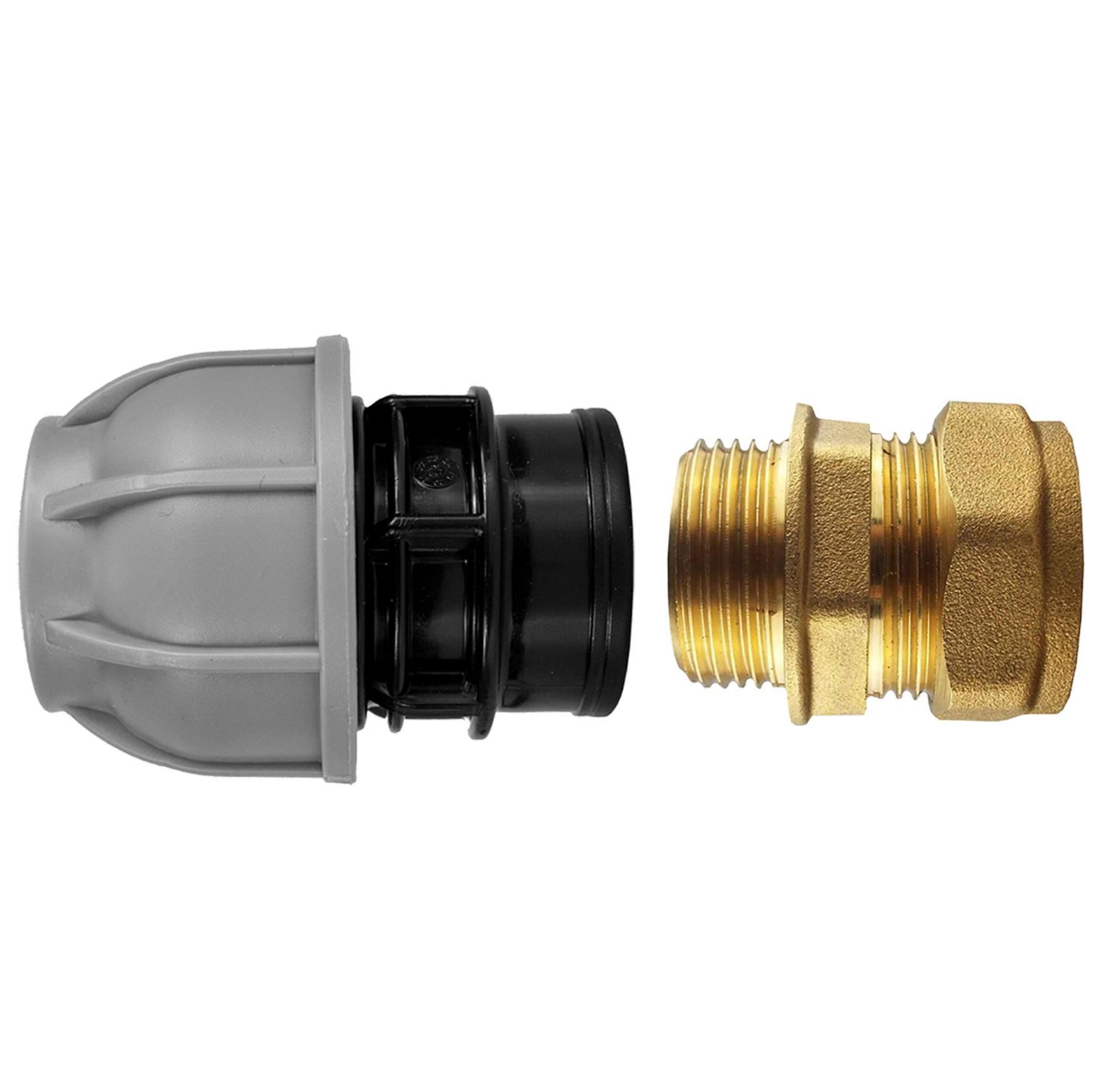 Brass Compression 28mm Straight with 25mm MDPE Straight