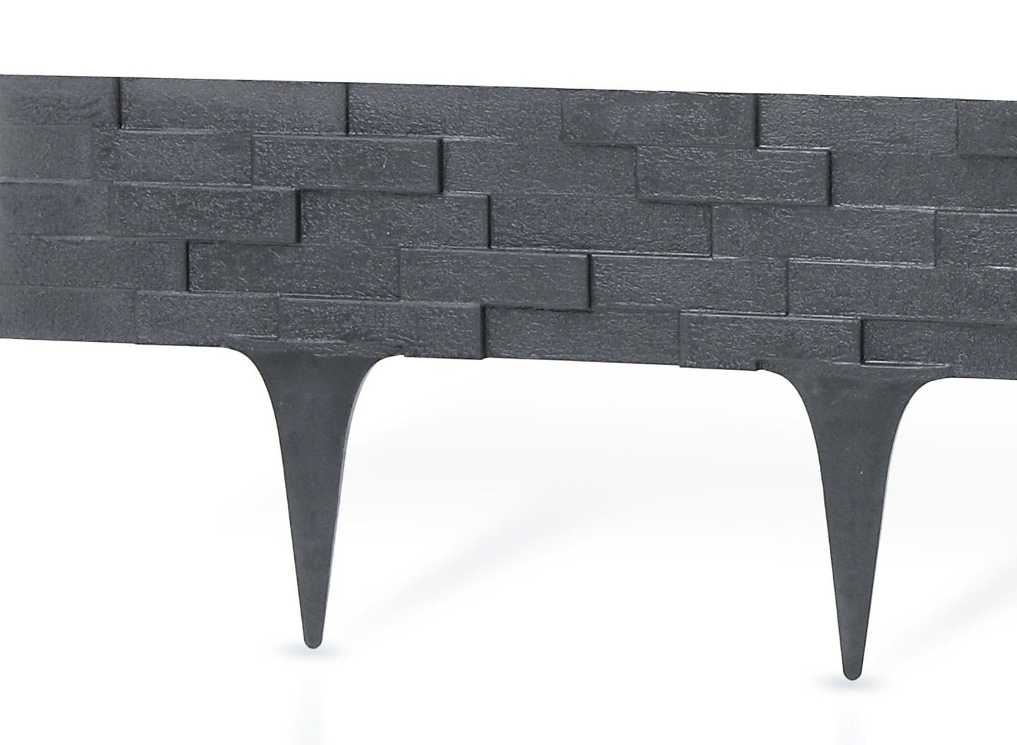Lawn Edging, Plastic Palisade Slate Effect, 2.38m, Gray