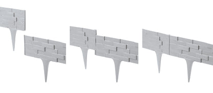 Lawn Edging, Plastic Palisade Slate Effect, 2.38m, Brown