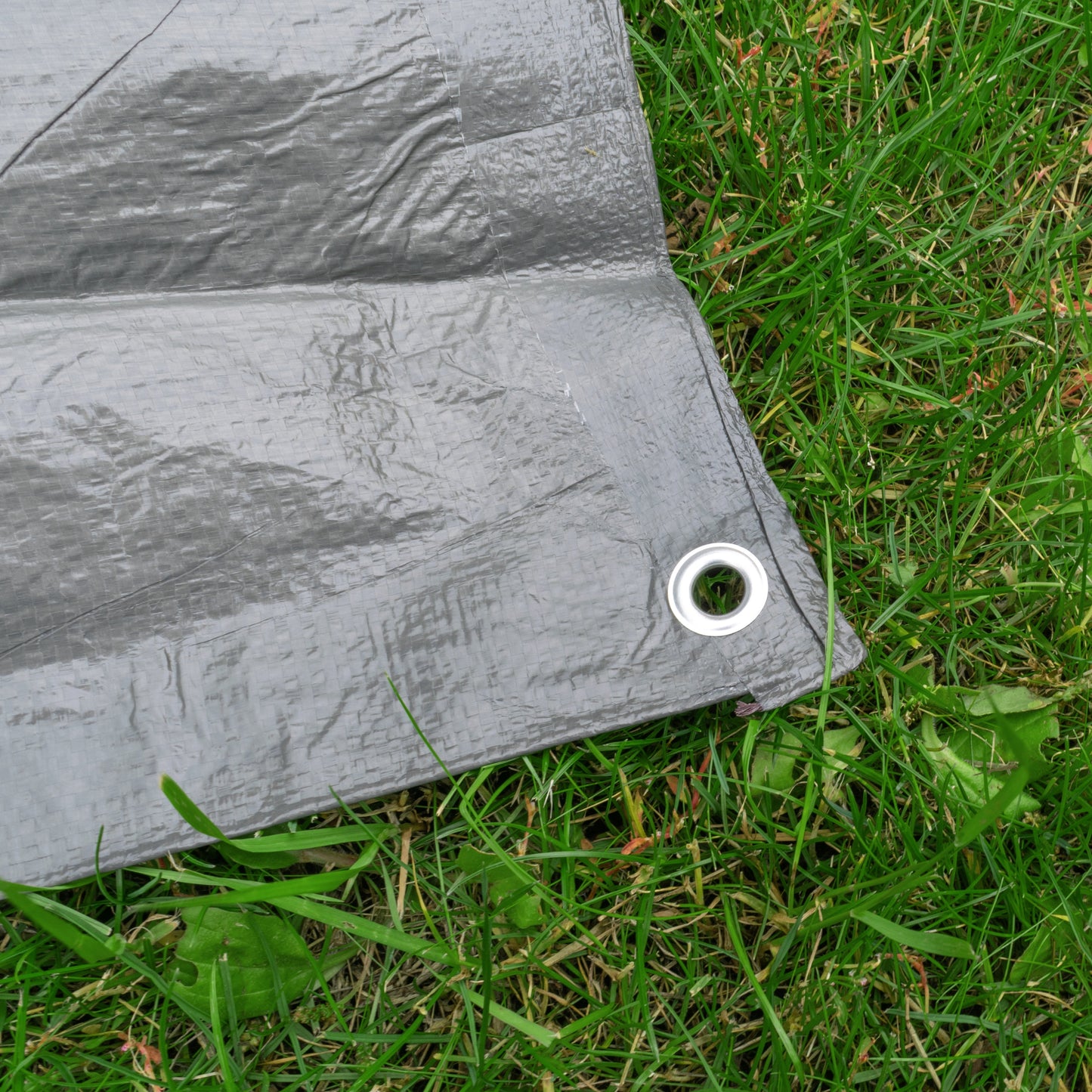Grey S-Grade Tarpaulin with 20 x 6" Bungee Balls (White)